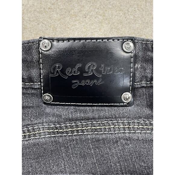Red Rivet Jeans Black Spots/Gray Bedazzled/Embellished Pockets Women’s Size 9 - Picture 8 of 14